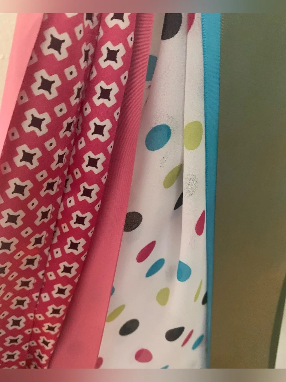 Vintage Colorful Polka Dot and Ribbon Sash Set (5) Pieces